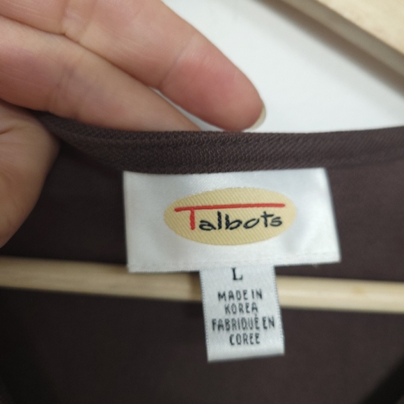 Talbots Brown coffee Long Sleeve Cropped Cardigan,Women's Size Large - Picture 6 of 11